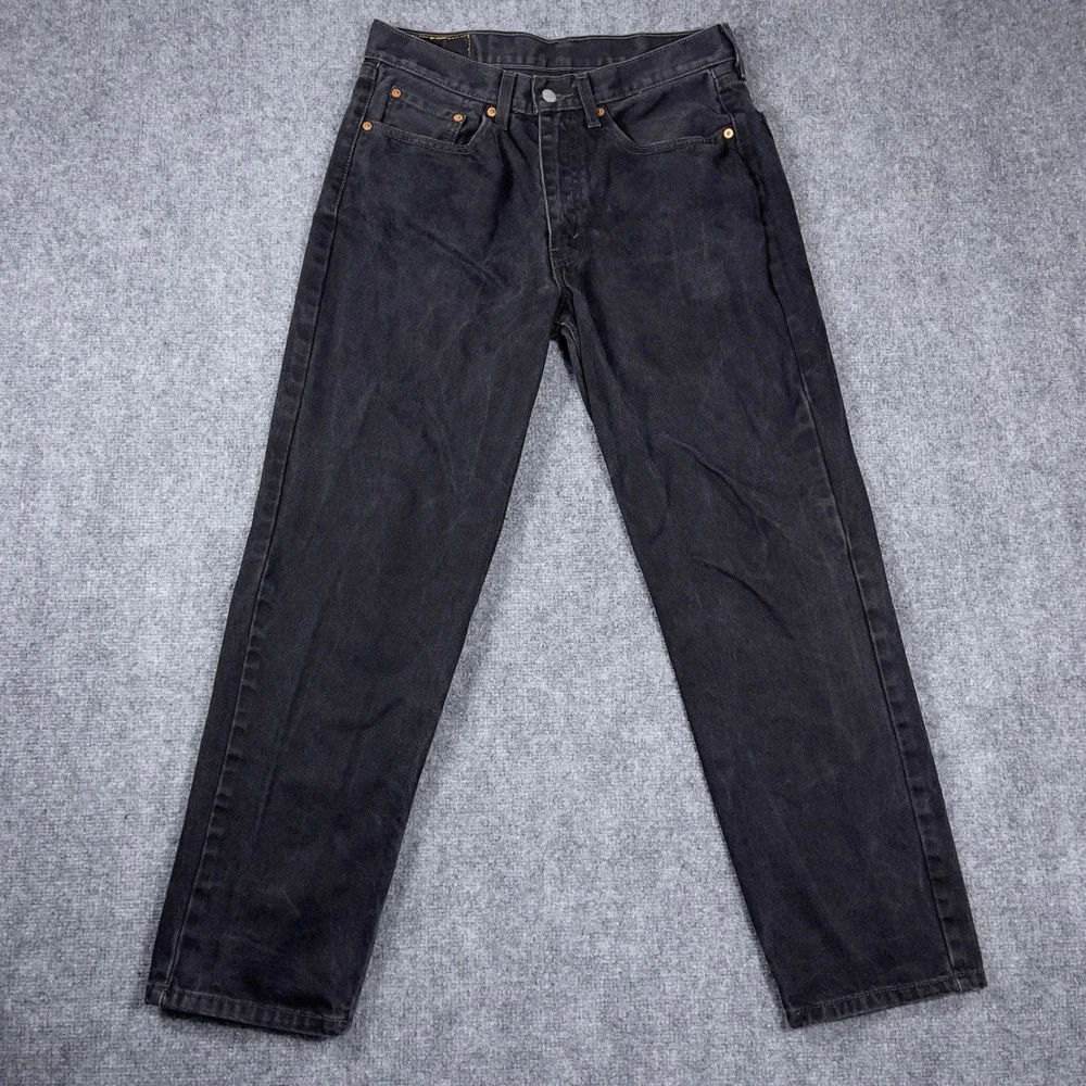 Levi's 550 Relaxed Fit Jeans Mens W32 L29 Black Tapered Leg Denim 00550-0260